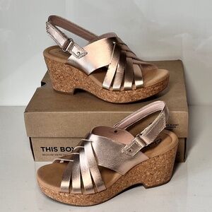Clarks Giselle Glow Woven Leather Wedges